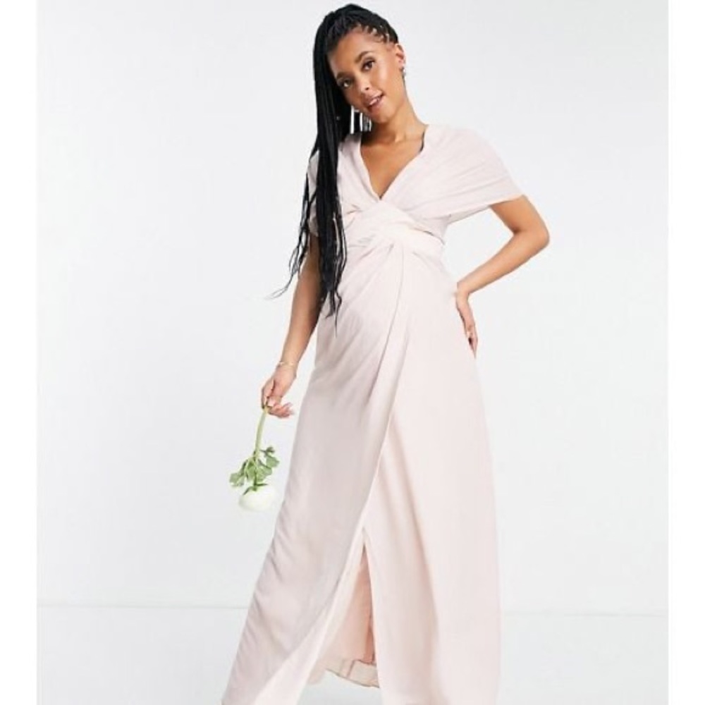 ASOS size 4 baby pink maternity open slit/ maxi dress….